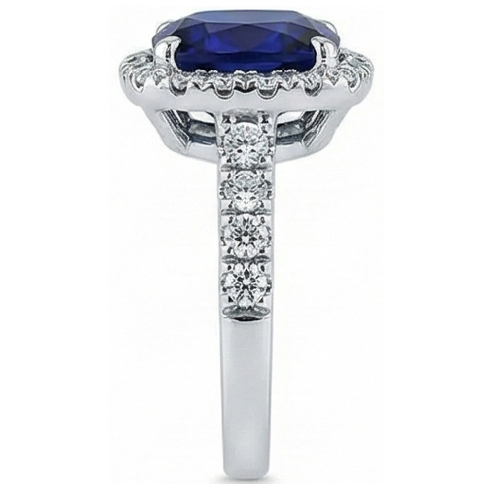 echter round saphir 4Karat ring Draufsicht