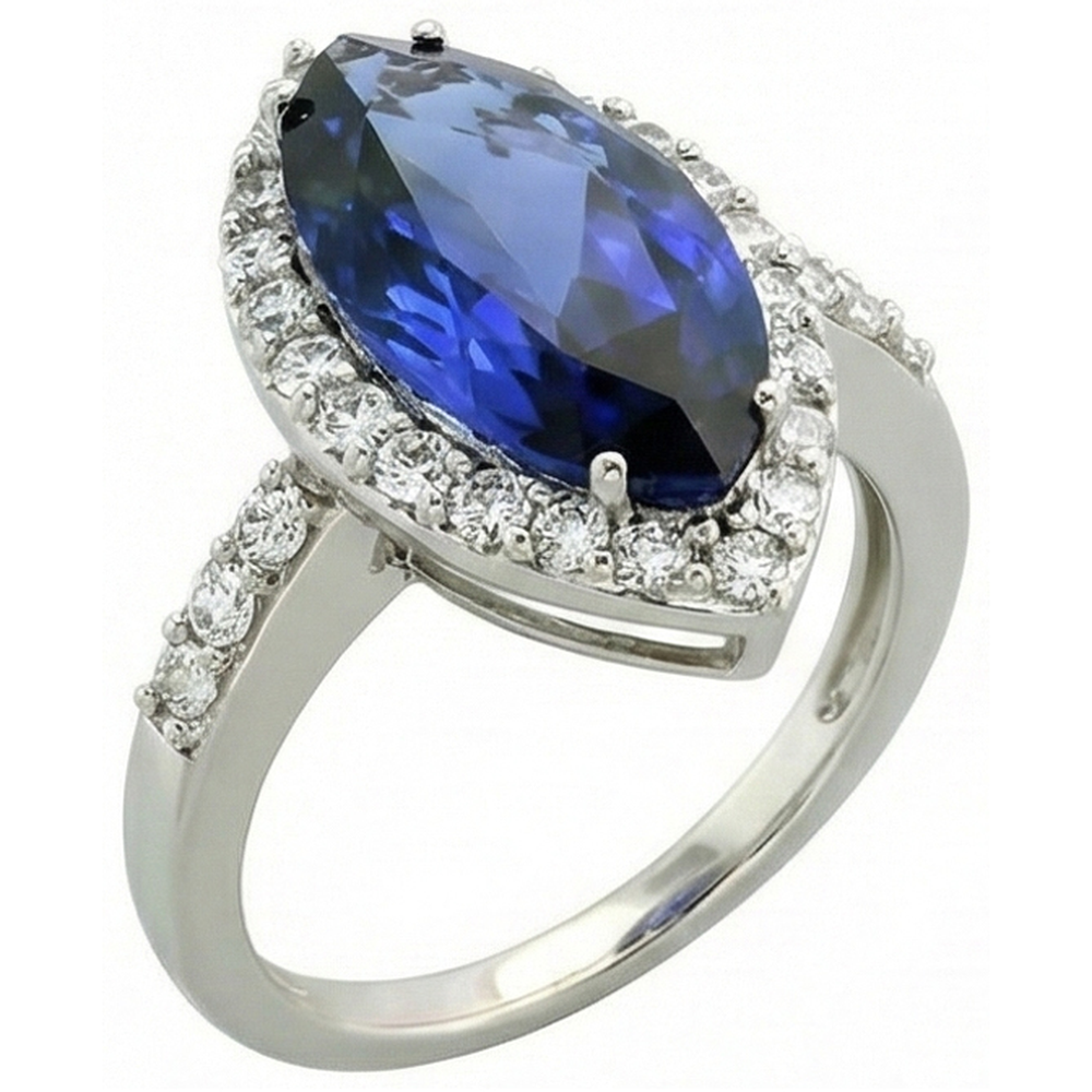 echter marquise saphir 4Karat ring Seitenansicht