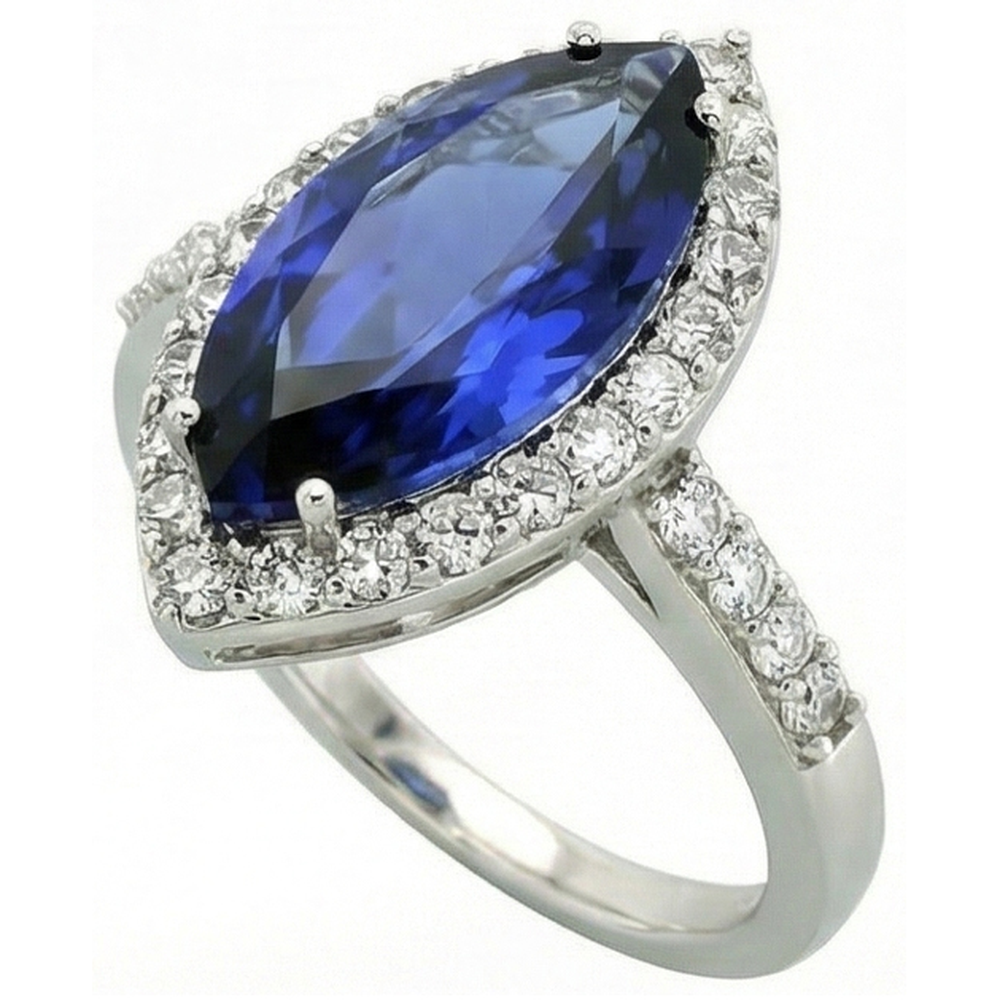 echter marquise saphir 4Karat ring Detailansicht