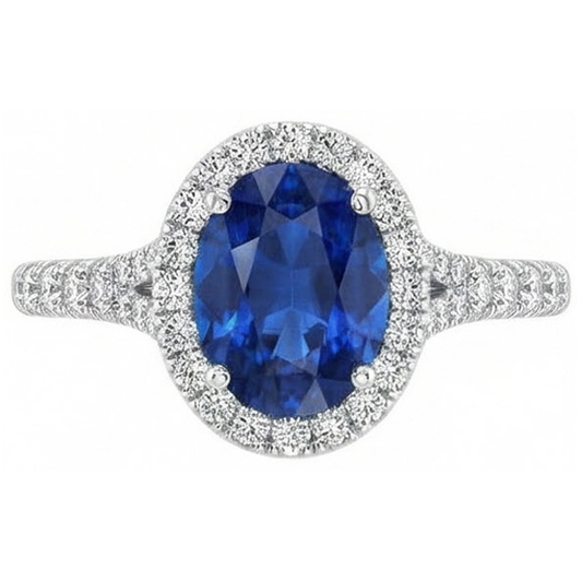 echter oval diamant 4Karat ring Seitenansicht
