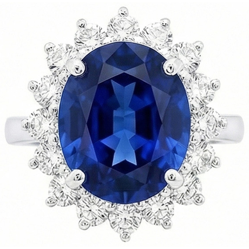 echter round diamant 4Karat ring Vorderansicht
