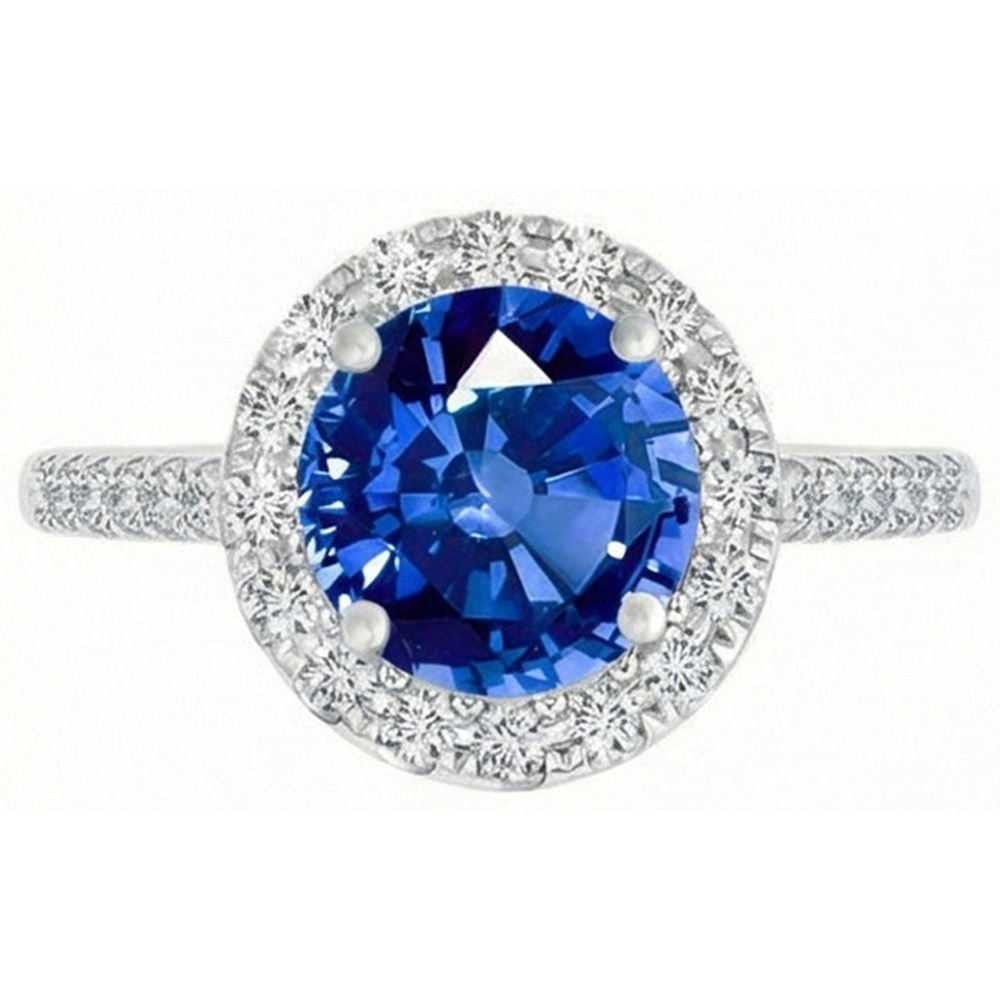 echter round diamant 14Karat ring Vorderansicht