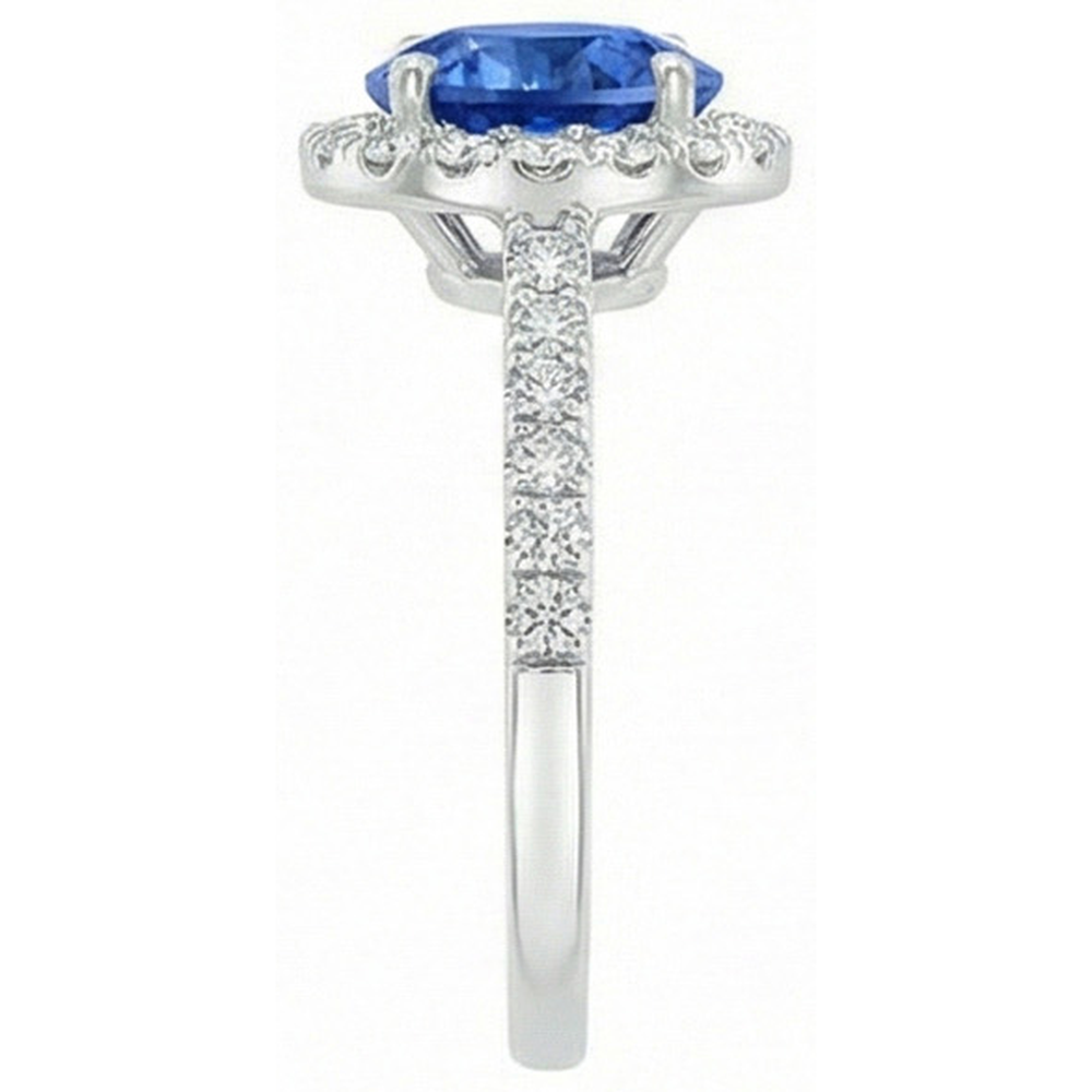 echter round diamant 14Karat ring Profilansicht