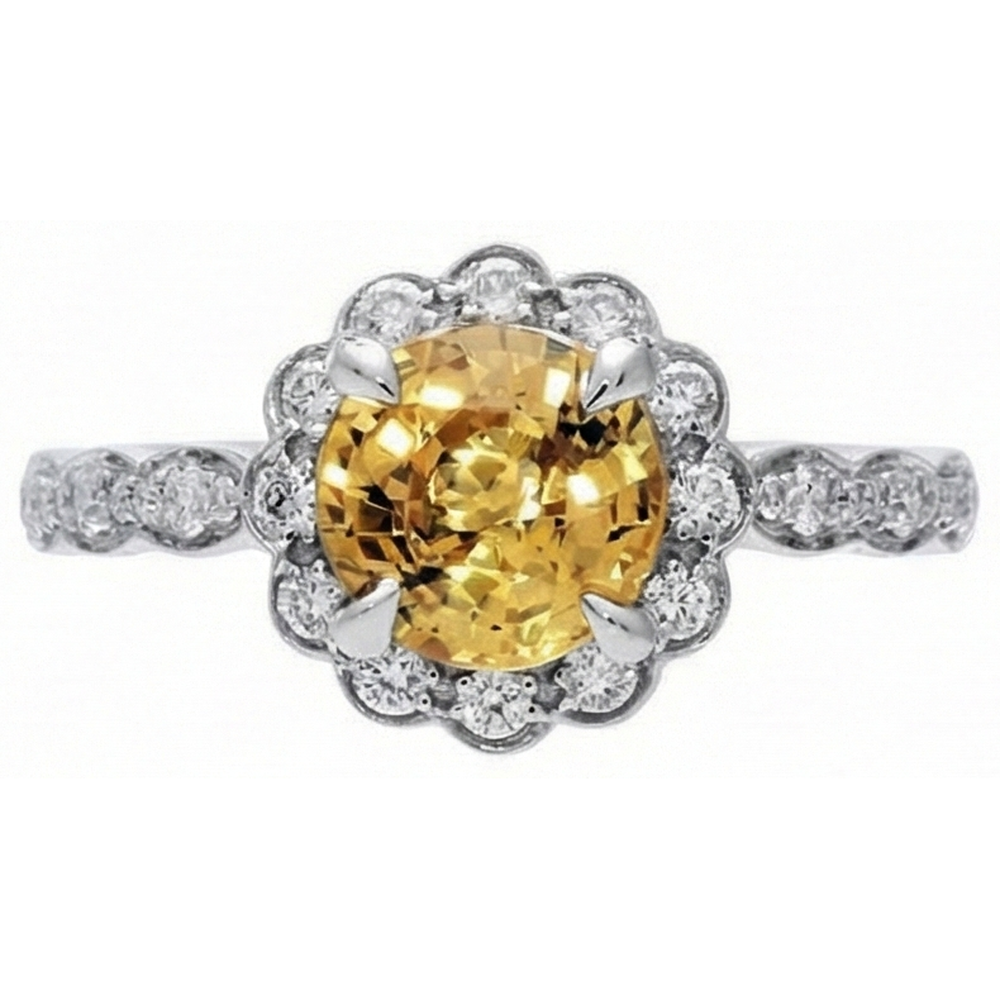 echter round saphir 2.50Karat ring Seitenansicht
