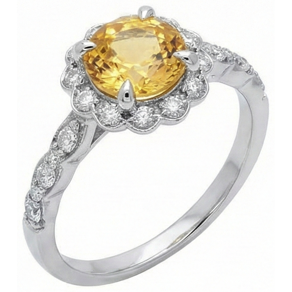echter round saphir 2.50Karat ring Detailansicht