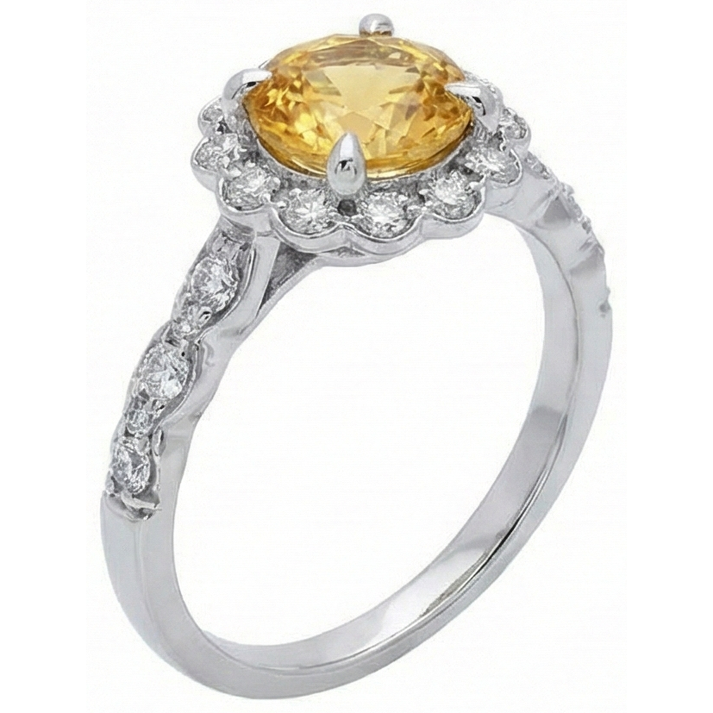 echter round saphir 2.50Karat ring Draufsicht