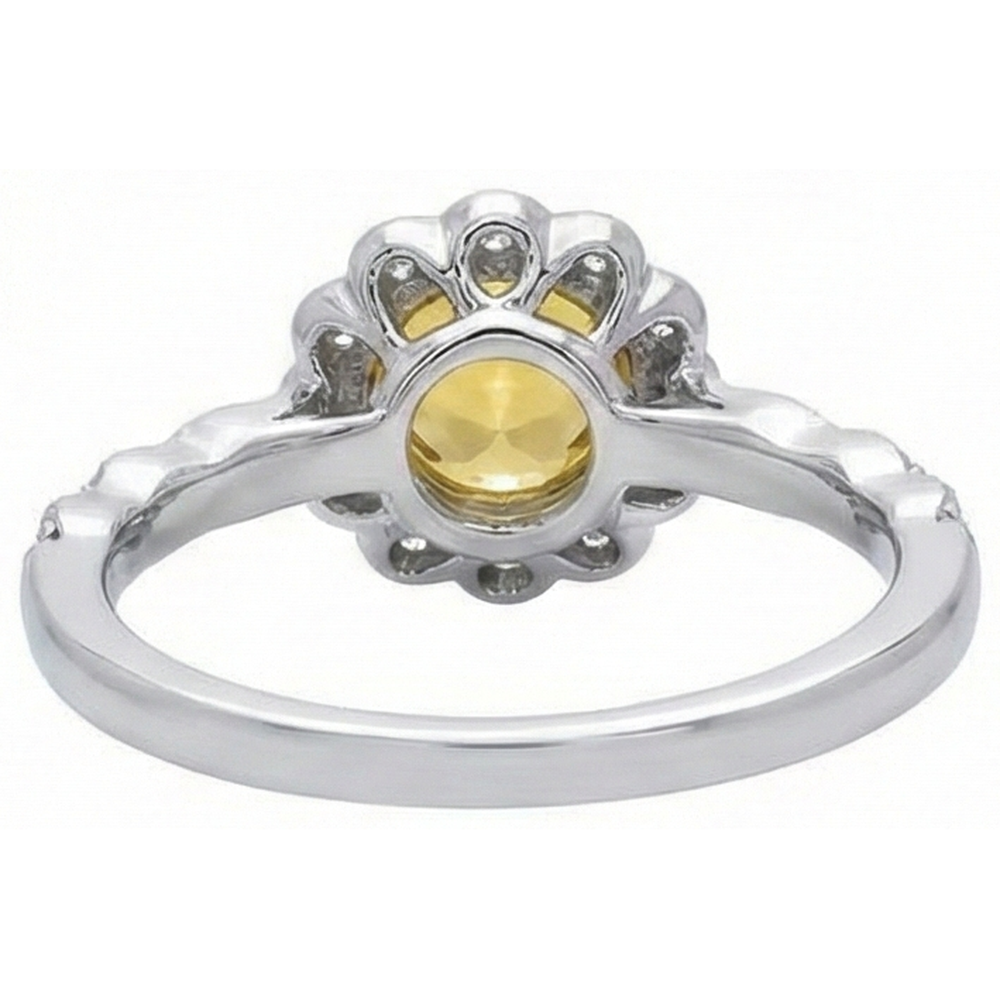 echter round saphir 2.50Karat ring Profilansicht