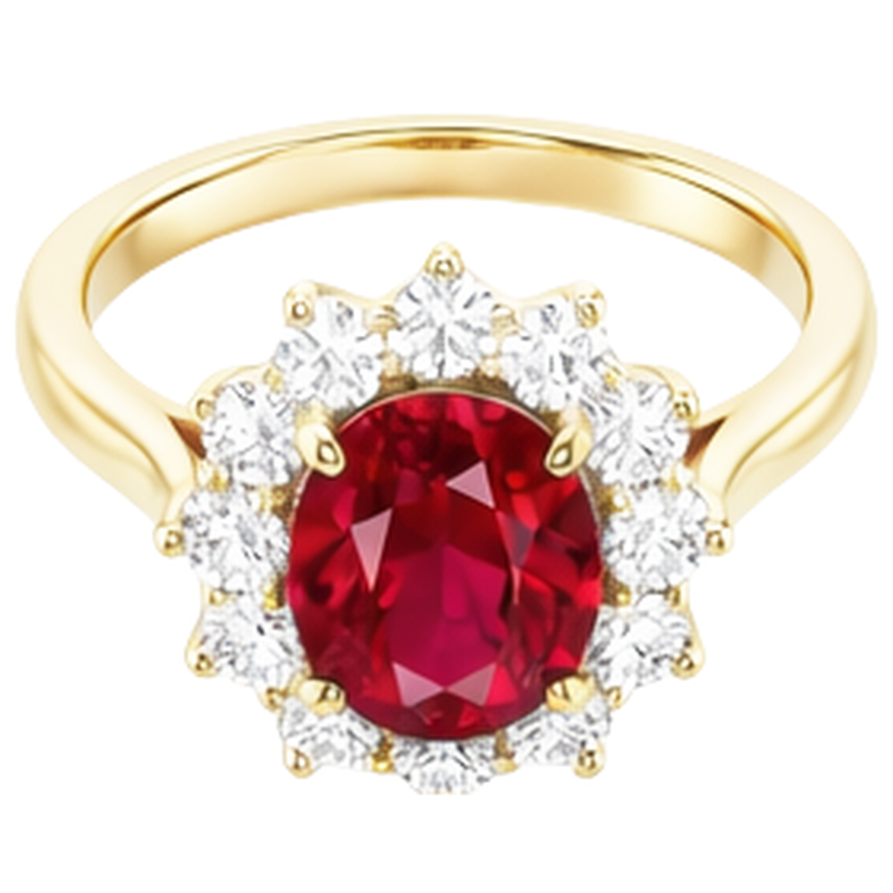 echter oval rubin 2.50Karat ring Seitenansicht