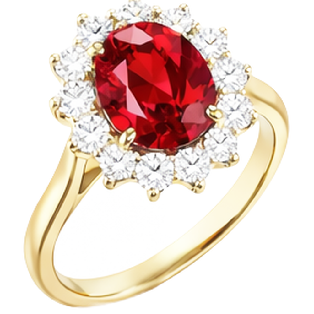 echter oval rubin 2.50Karat ring Detailansicht