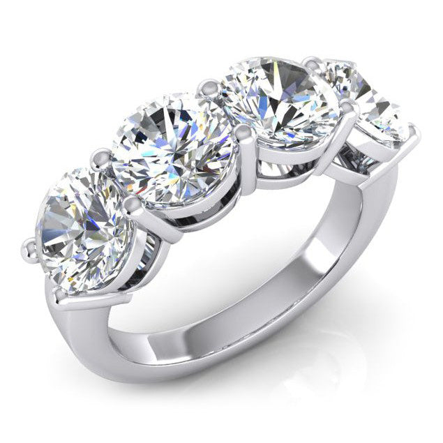 4 Stein Rund Echt Diamant Ring