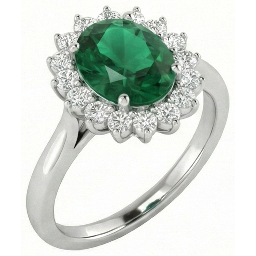 echter oval smaragd 4Karat ring Draufsicht
