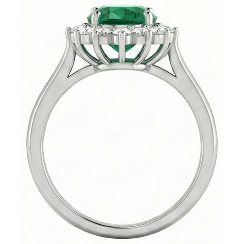 echter oval smaragd 4Karat ring Profilansicht