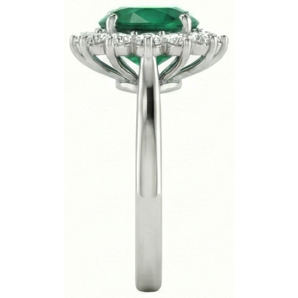 echter oval smaragd 4Karat ring auf Weiß