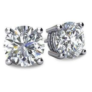 4.00 Carats Natürliche Diamanten Studs Earrings Gold White 14K