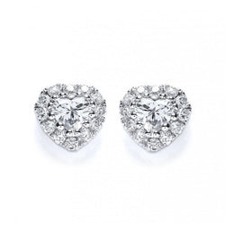 4.20 Carats Heart And Runden Natürliche Diamant Lady Stud Earrings White Gold 14K