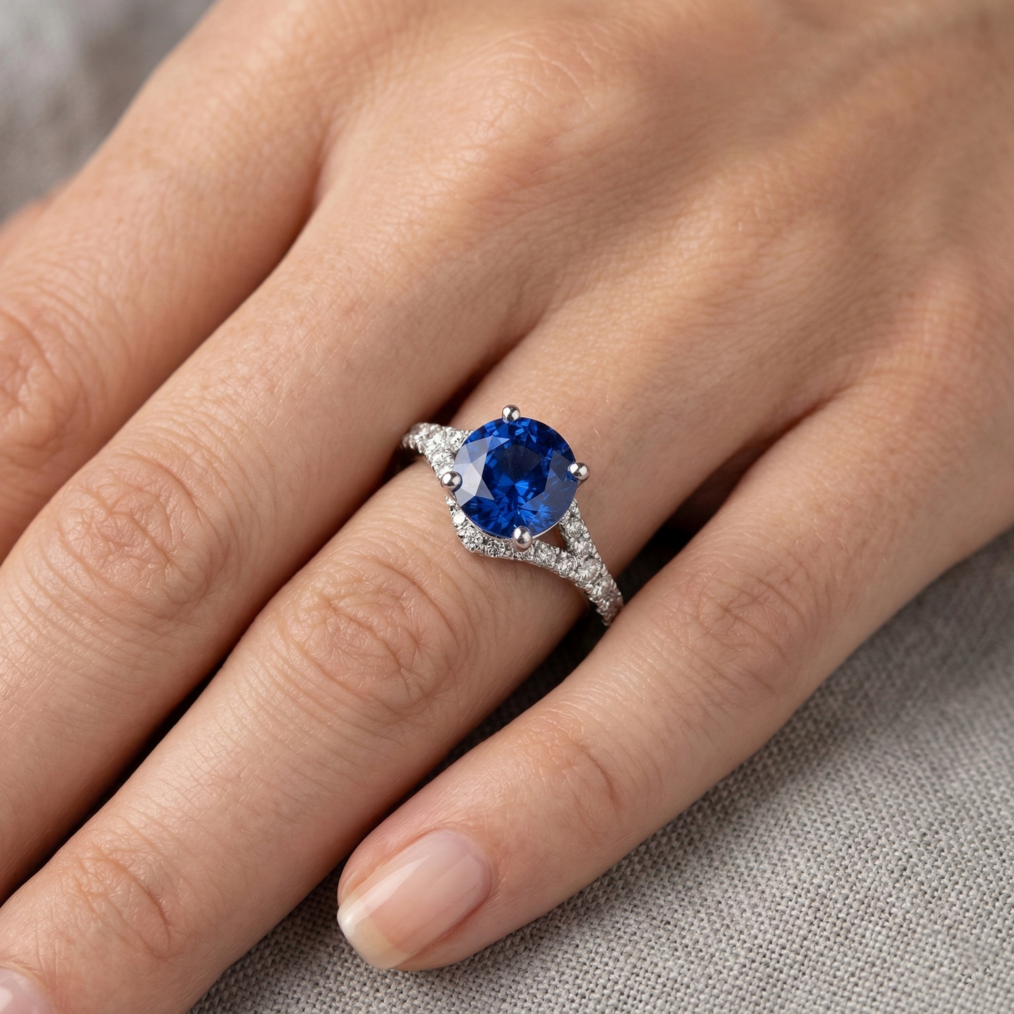 echter round diamant 4.35Karat ring auf Weiß
