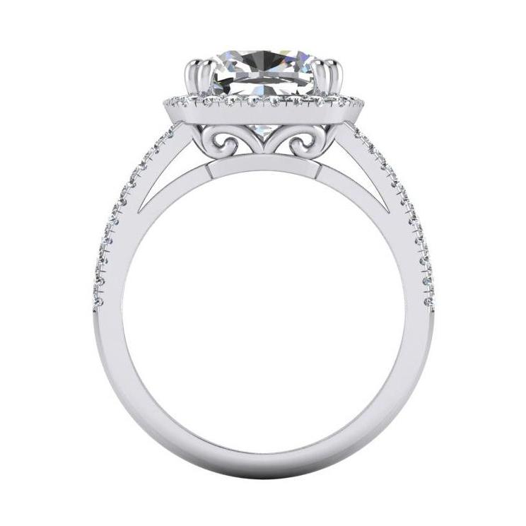 4.50 Karat Kissen Echt Diamant Halo Jubiläumsring Schmuck