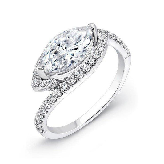 4.50 Karat Marquise Halo Und Runder Natürliche Diamant Jubiläumsring Damen