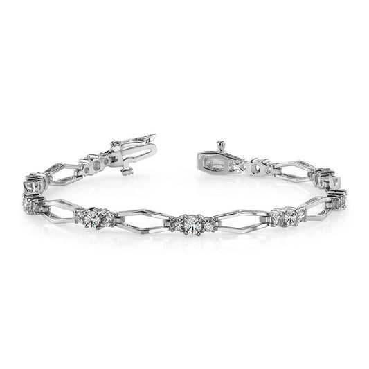 4.50 Karat Rundes Echt Diamant-Link-Armband Weißgold Schmuck 14K