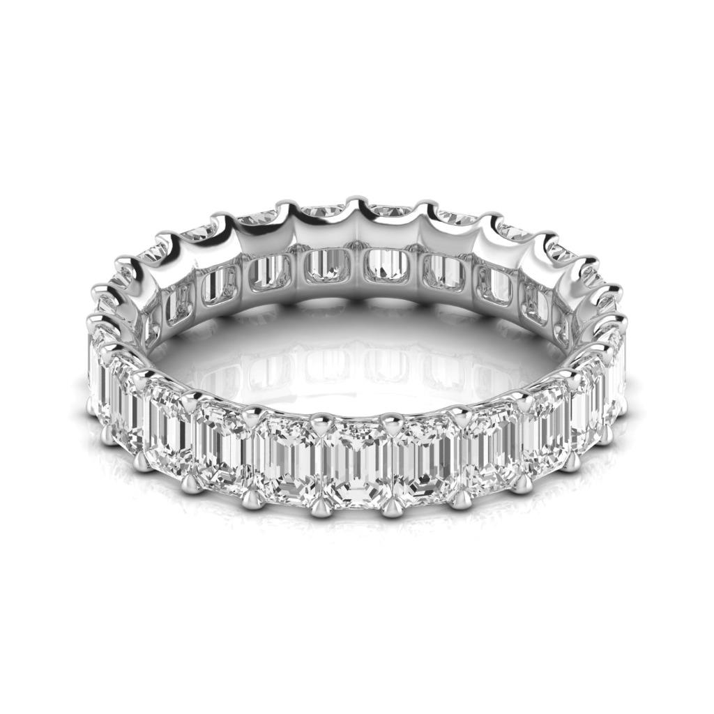 Edler Diamant Eternity Band 4,6 Karat 14K Weißgold – Frontansicht