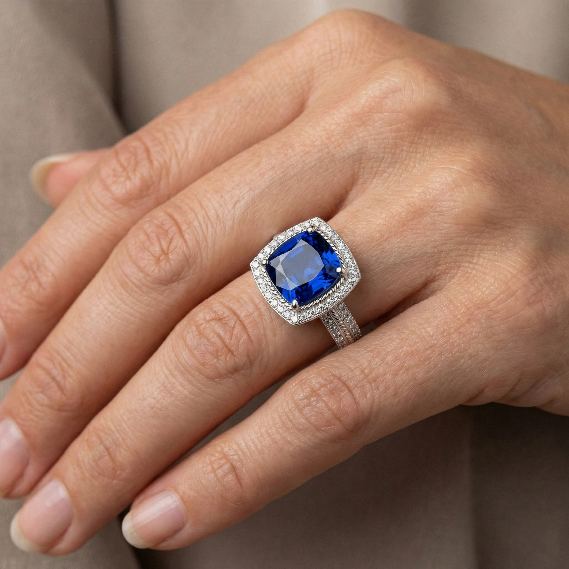 echter round diamant 4.75Karat ring mit Diamantbesatz