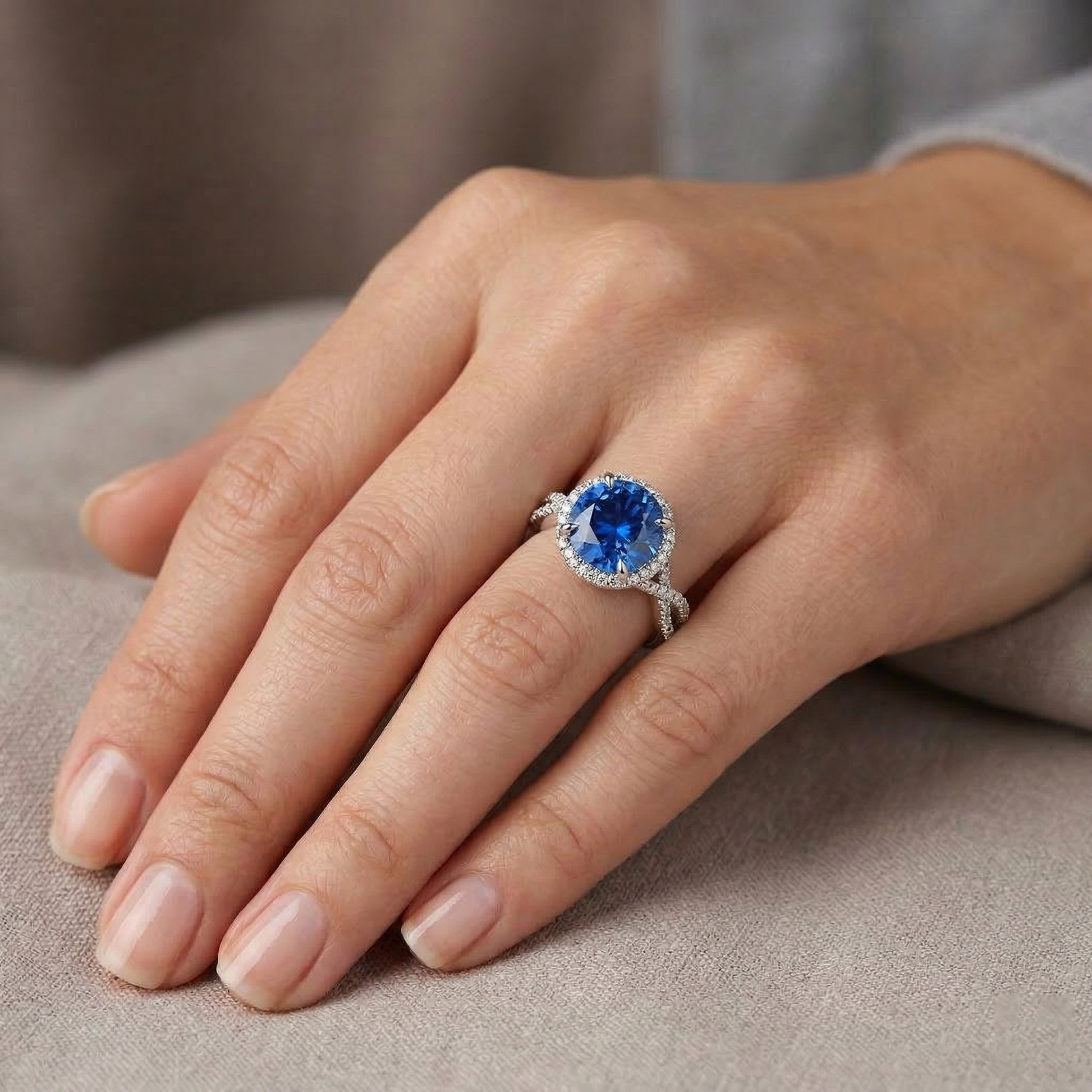 echter round diamant 4.85Karat ring auf Weiß