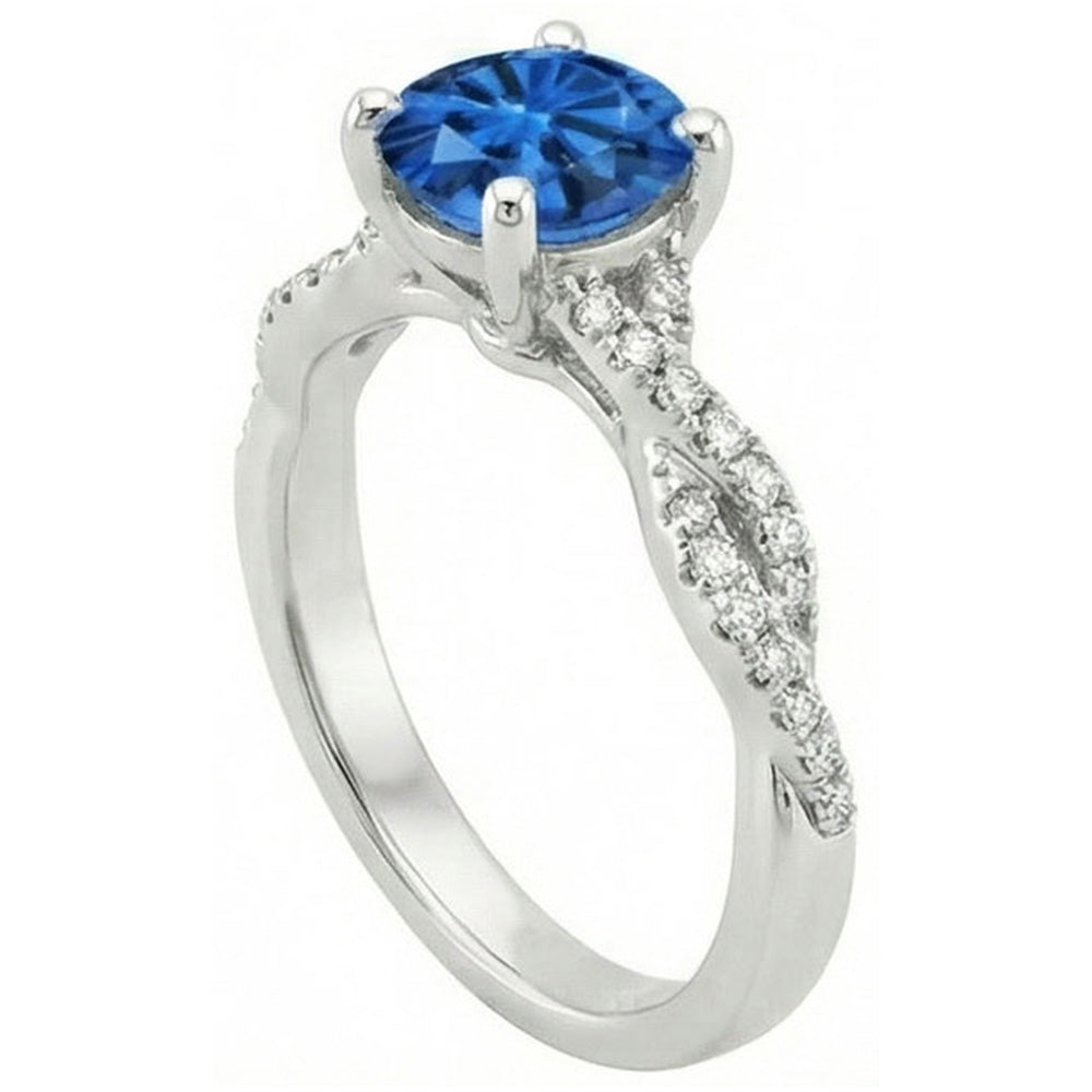echter round diamant 4.90Karat ring Draufsicht