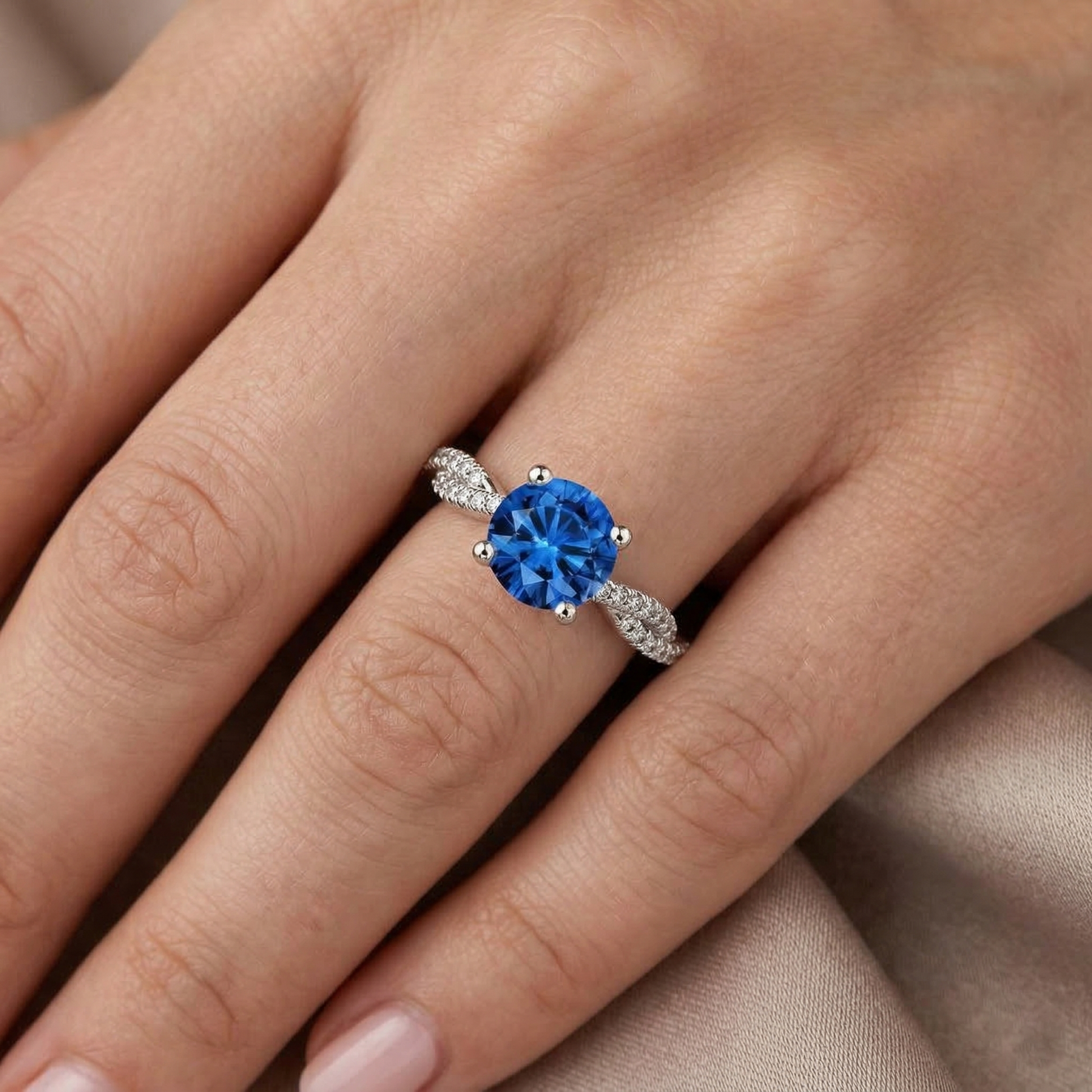 echter round diamant 4.90Karat ring mit Diamantbesatz