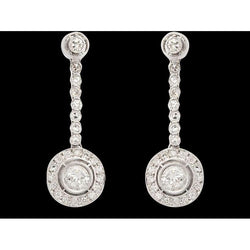 4 Carat Natürliche Diamants Dangle Earring Hanging White Gold Earring