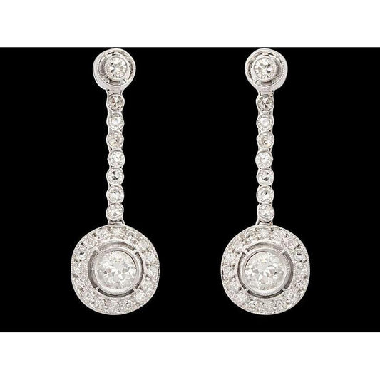 4 Carat Natürliche Diamants Dangle Earring Hanging White Gold Earring