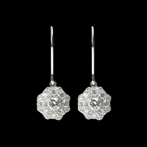 4 Carat Natürliche Diamants Drop Earring White Gold Lady Jewelry Earrings