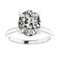 Erdgewonnener Brillant Solitär-Ring 4 Karat – 14K Weißgold