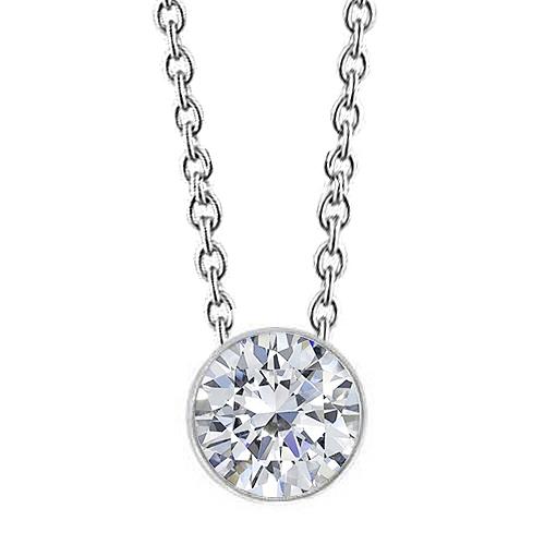 echter round diamant 4Karat anhänger Vorderansicht