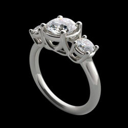 4 Karat Lucida-Natürliche Diamant-Drei-Steine-Ring-Verlobungs-Weißgoldschmuck