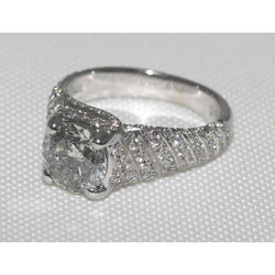 4 Karat Natürliche Diamanten Micro Pave Jubiläumsring Weißgold