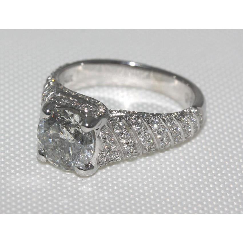 4 Karat Natürliche Diamanten Micro Pave Jubiläumsring Weißgold