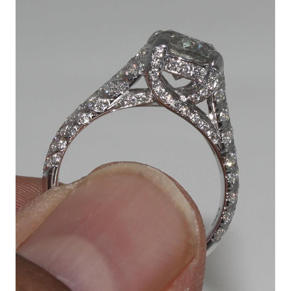 4 Karat Natürliche Diamanten Micro Pave Jubiläumsring Weißgold