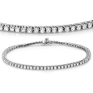 4 Karat Runder Echt Diamant Tennisarmband Schmuck