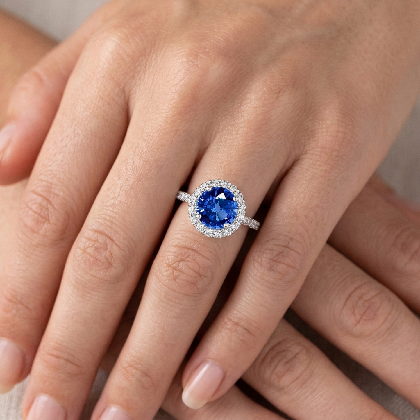 echter round diamant 14Karat ring mit Diamantbesatz