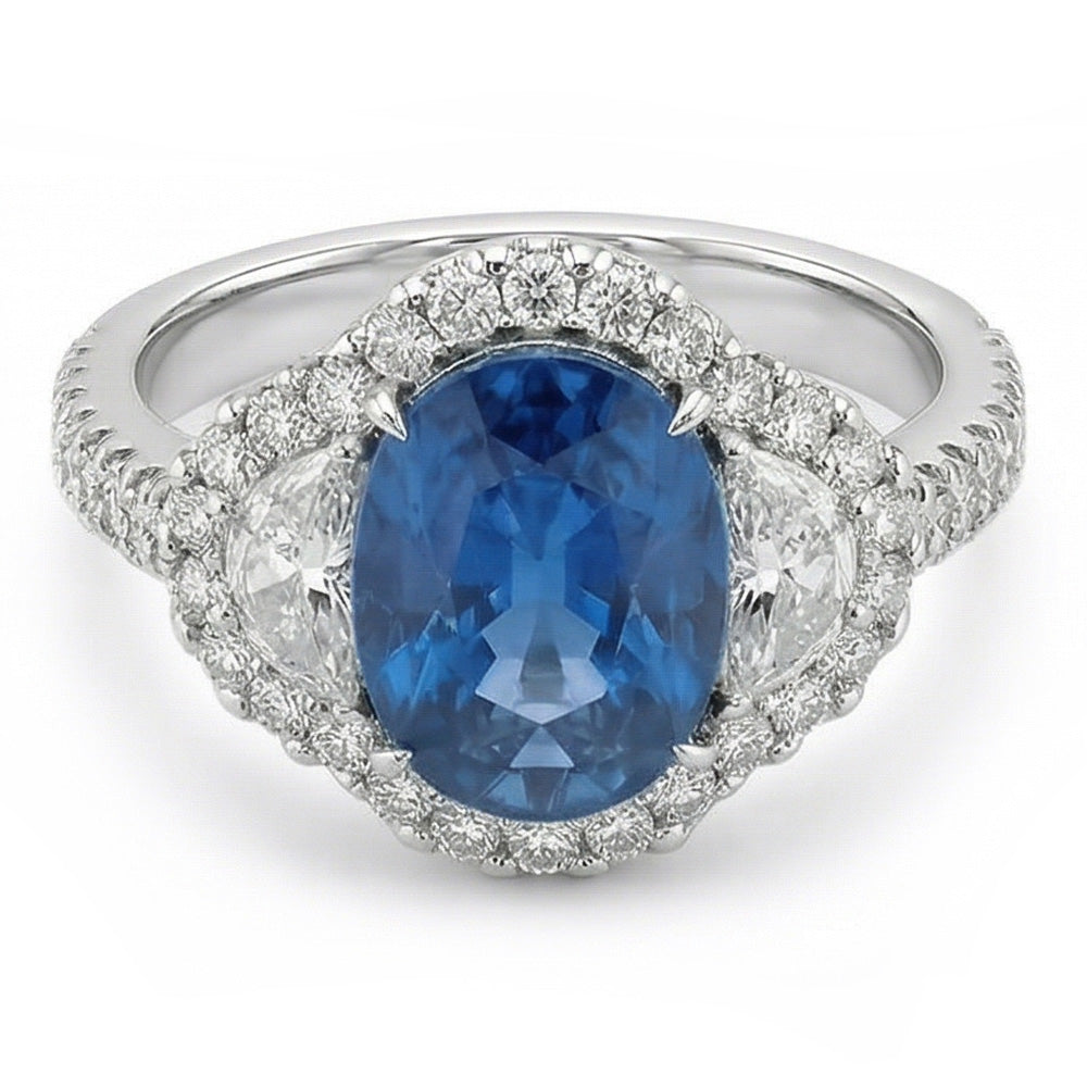 echter oval diamant 4.25Karat ring Vorderansicht