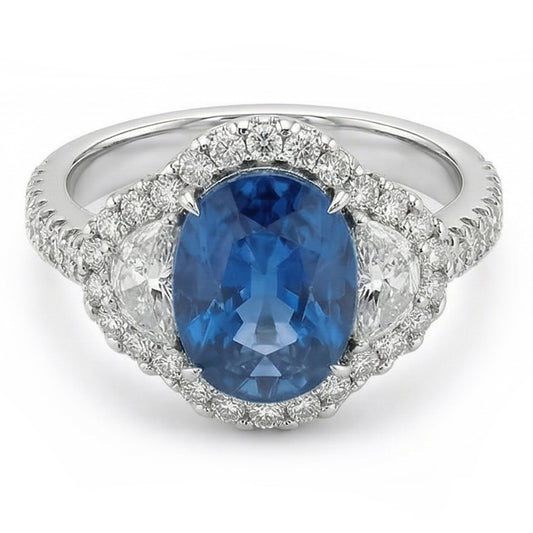 echter oval diamant 4.25Karat ring Vorderansicht