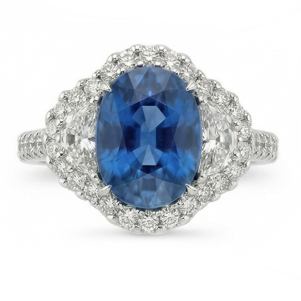 echter oval diamant 4.25Karat ring Seitenansicht