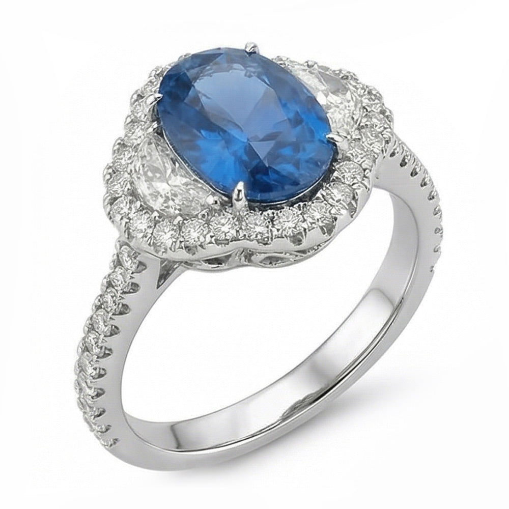 echter oval diamant 4.25Karat ring Detailansicht