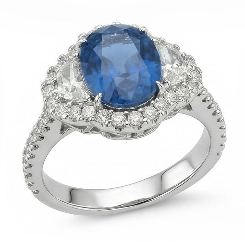 echter oval diamant 4.25Karat ring Draufsicht