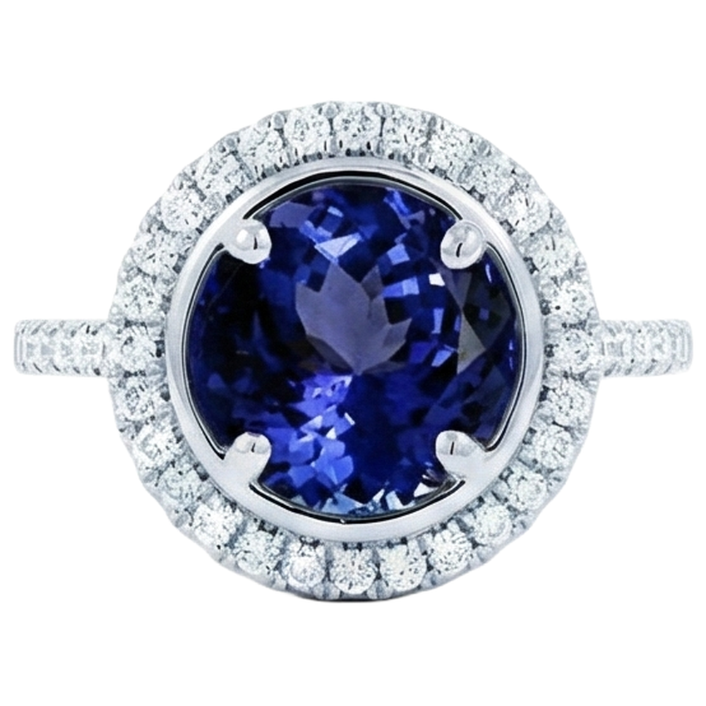 echter round diamant 4.25Karat ring Seitenansicht
