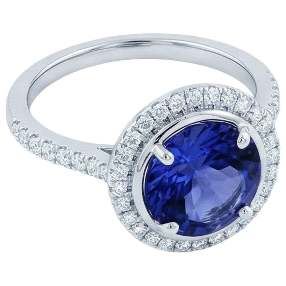 echter round diamant 4.25Karat ring Detailansicht