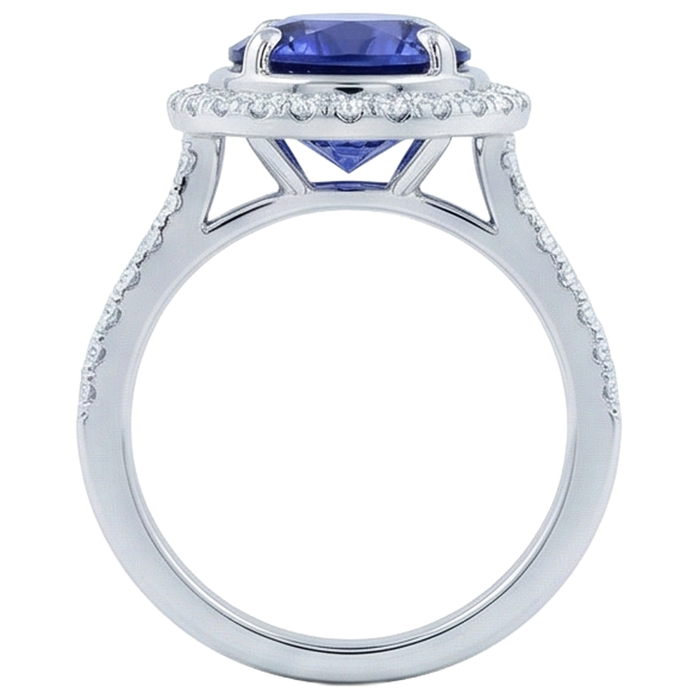 echter round diamant 4.25Karat ring Profilansicht