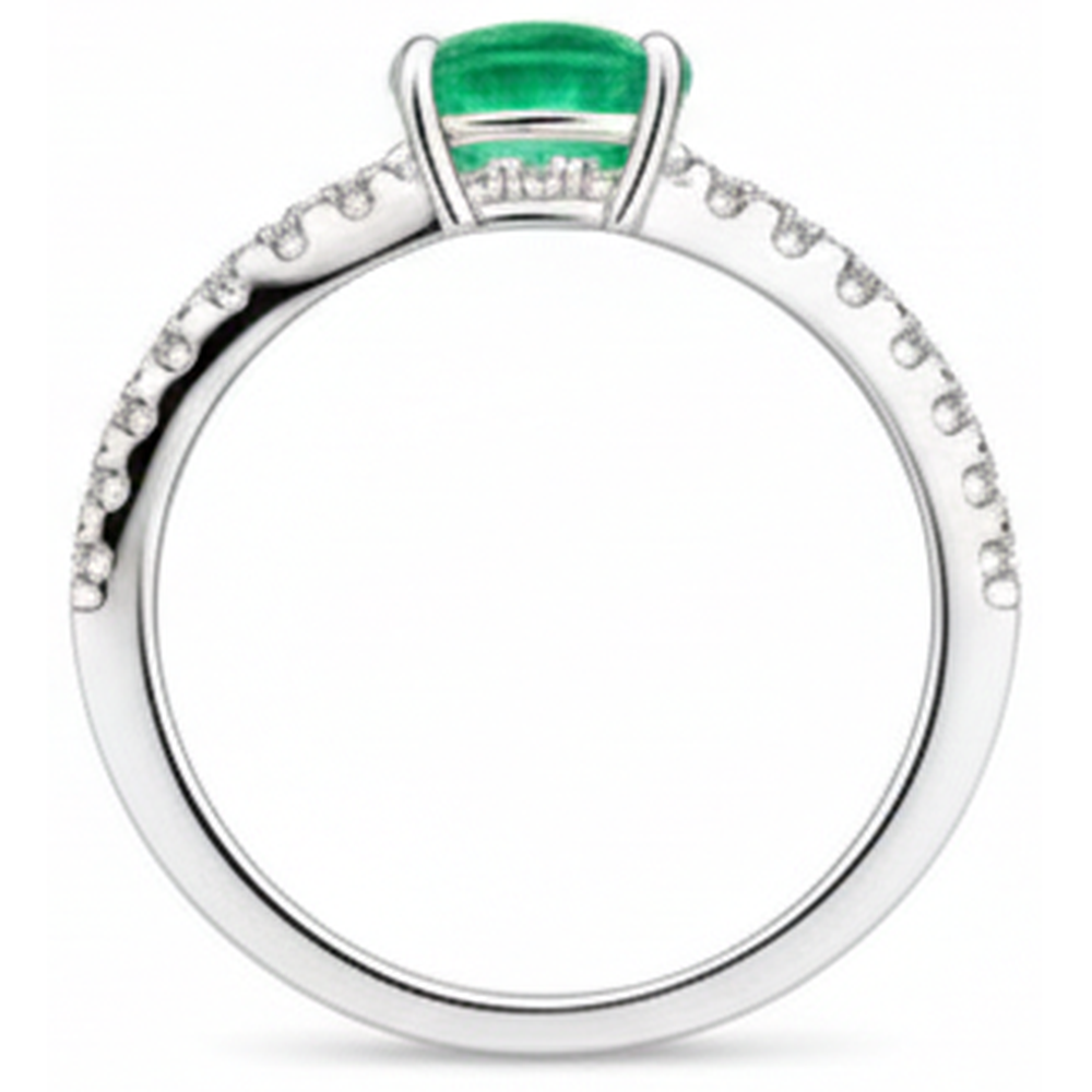 echter oval smaragd 4.25Karat ring auf Weiß