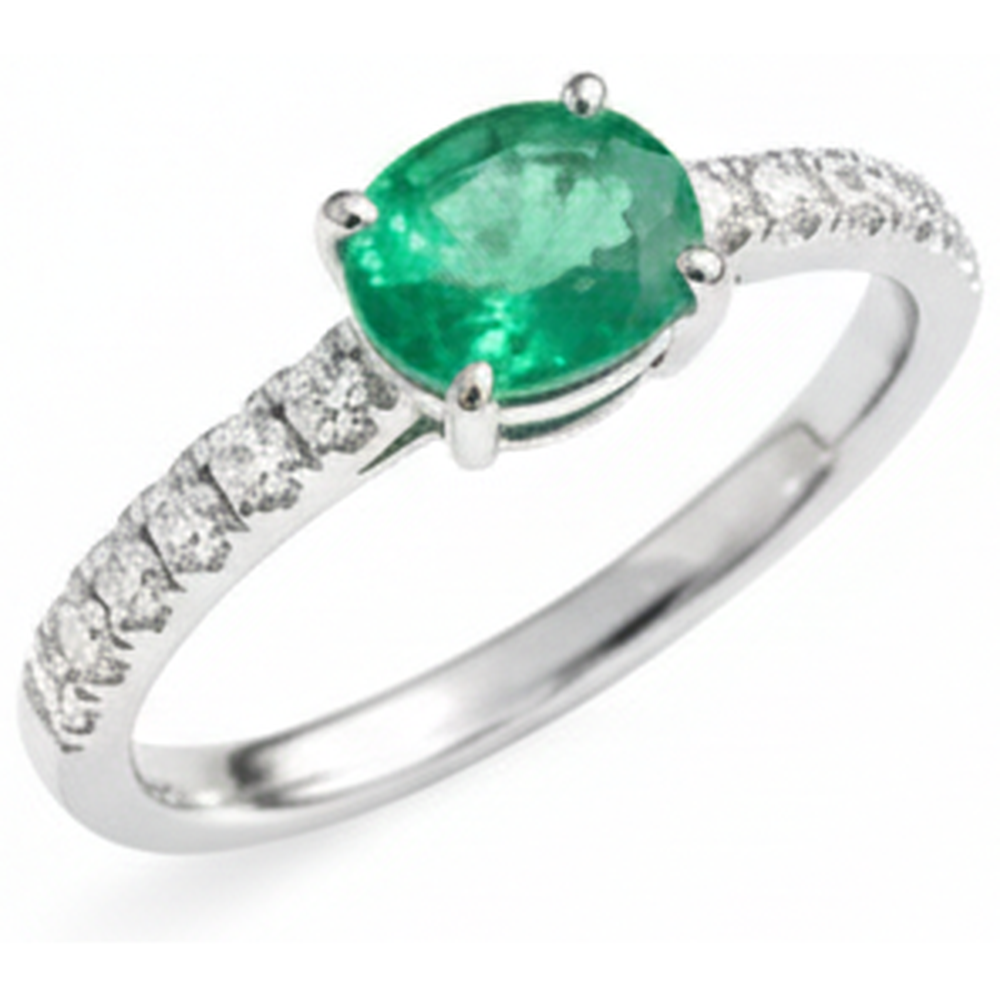 echter oval smaragd 4.25Karat ring Seitenansicht