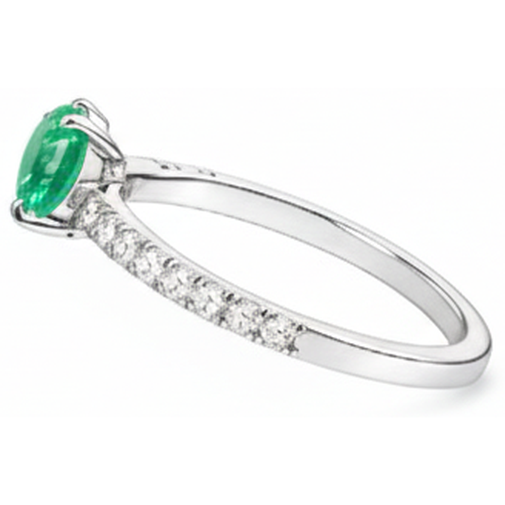 echter oval smaragd 4.25Karat ring Profilansicht